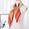 Lenço Quadrado Grande 90cm Sarja Retrô Versátil Lenço de Seda Semelhante à Seda Lenço Profissional Feminino Lenço de Gaze Venda por Atacado Lenço de Cabeça Transfronteiriço Personalização