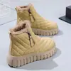 Botas de Nieve para Mujer 2026 Invierno Nuevo Estilo de Moda Acolchadas con Felpa Gruesa Zapatos Panera Plataforma de Moda Suela Botas Cortas Cálidas Zapatos de Algodón