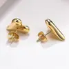 Brincos de aço titânio cruzados com design de coração, simples, moda, nicho, para mulheres, não desbotam, banho a vácuo, brincos de gota d'água