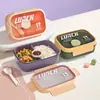 Lonchera de Polipropileno de Grado Alimenticio para Estudiantes, Lonchera Sellada Compartimentada con Tapa y Utensilios, Recipiente para Preparación de Comidas para Trabajadores de Oficina