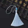 Borla de Borlas de Cuentas de 7CM Hecha a Mano DIY Marcapáginas Pendientes Borla Pequeña Bolsita Colgante Colgante de Abanico