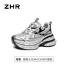 Tênis ZHR prata estilo "dad shoes" para mulheres, nova coleção de outono 2026, tênis femininos, com sola grossa, adequados para mulheres baixinhas, versáteis e estilosos