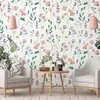 Pegatina de Pared Floral Romántica Autoadhesiva Papel Tapiz Resistente a la Humedad y al Moho Ecológico Lujo Ligero Decorativa para Pared de Dormitorio Armario Renovación