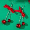 Pendientes Navideños Transfronterizos de Amazon, Pendientes Navideños Vintage con Cuentas de Campana de Colores Inspirados en el Diseño, Certificados CE