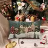 Exportación Transfronteriza Especializada en Escena de Nieve Navideña Patrón de Cascanueces Impreso Decoración del Hogar 50*30 Funda de Cojín Lumbar