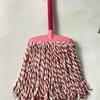 Mop de chão doméstico haste de madeira cabeça redonda fio de algodão torcido mop de esponja torce água chão absorvente tira de fio de algodão antigo mop de cabeça larga plana