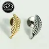 Piercing Labial F136 Titânio com Rosca Interna Brinco de Orelha Versátil em Formato de Folha Piercing de Cartilagem da Orelha Joia para Piercing Corporal Corpo Total em Liga