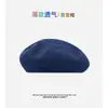 Boina Dulce Fina Transpirable de Color Sólido Estilo Japonés para Mujer Primavera y Verano Casual Versátil Sombrero de Artista Boina