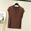 Camiseta de manga corta con cuello redondo, estilo nuevo para primavera y verano, para mujer, holgada y ligera, top versátil, versión coreana, tejido modal, camiseta básica talla grande