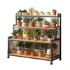 Novo Modelo de Suporte de Flores com Rodas, Estante de Armazenamento Móvel, Estilo Escada, de Chão, Suporte de Flores Multicamadas para Sala de Estar, Varanda e Uso Externo