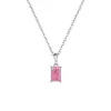 Colar Cubo de Açúcar Pequeno em Prata de Lei S925 Pingente Frasco de Perfume Feminino Corrente para Clavícula com Zircônia Colorida Nicho Luxo Leve Versátil Atacado