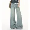 Pantalones acampanados de mezclilla azul claro hacen que las piernas parezcan más largas para mujeres, pantalones de mezclilla microacampanados rotos y desgastados, pantalones nuevos de estilo urbano, adelgazantes