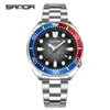 Reloj de Cuarzo Luminoso Impermeable Sanda para el Lugar de Trabajo Hombres de Negocios Correa de Acero Sólido Bisel Giratorio Calendario Simple Reloj de Pulsera