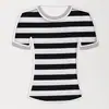 Tejido de punto de algodón personalizado con patrón de rayas, adecuado para camisetas y camisetas interiores de moda de primavera y verano; tejido elástico, transpirable y apto para la piel