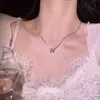 Collar de Mariposa de Plata de Ley S925 Aquamarina Versátil Diario para Mujer, No se Desvanece, Nicho, Gama Alta, Cadena para Clavícula de Lujo Accesible Nuevo