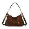 Bolsos de Diseño de Nicho para Mujer, Nuevo Bolso de Hombro Cruzado Retro de Gamuza a la Moda, Versátil Bolsa Tipo Bollo de Gran Capacidad