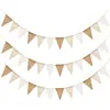 Banderines Colgantes Imitación Lino Transfronterizos para Bodas, Fiestas de Cumpleaños, Decoraciones de Navidad, Banderines Triangulares Degradados, Banderas y Guirnaldas
