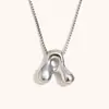 Collar de Diseño de Nicho de Moda Transfronterizo Ins Europeo y Americano Acero Inoxidable Chapado en Oro de 18 Quilates Collar con Letras de Burbuja de Alta Gama para Mujer