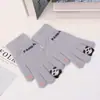 Nuevos guantes de invierno más terciopelo acolchado pantalla táctil guantes cálidos al por mayor guantes de peluche de panda tejidos para mujer lindos