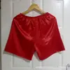 Pantalones de pijama finos de seda para hombre, verano, seda, holgados, casuales, talla grande, pantalones para casa, color liso, shorts de seda helada