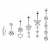 Fabricante de Joyería Transfronterizo Nuevo Juego de Cinco Piezas de Anillos para Ombligo Accesorios de Anillos para Ombligo de Amazon Fábrica de Piezas de Cobre con Varilla de Acero Inoxidable 316