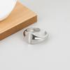 Anillo de plata s925 transfronterizo de comercio exterior de Amazon, chapado en oro, anillo redondo liso europeo y americano, anillo abierto, fábrica de anillos al por mayor