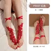 Jiuli Qingchuan Accesorios Eróticos Guantes de Encaje Parche de Pecho con Lentejuelas y Borlas Correas de Encaje Accesorios para Pies Estilo Sexy Maduro