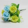 Etiqueta de Envío Directo de Amazon Transfronterizo Ramo de Rosas Sin Etiqueta con 6 Cabezas de Rosas de Granada, Flores Artificiales de Seda de Alta Calidad