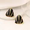 Item popular transfronteiriço: Brincos Triangulares de Aço Inoxidável com Gotejamento de Óleo para Mulheres, Não Desbotam, Banhados a Ouro 18K, Joias de Brincos Exquisitas de Alta Qualidade