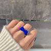 Anillo abierto retro para niña con lazo flocado blanco, anillo de dedo índice de moda nicho dulce para niña