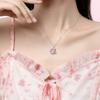 Collar de luna en forma de corazón de plata s925 para mujer, cadena de clavícula de circonita con hoja de espiga de trigo, lujo ligero, versátil, simple, regalo para novia