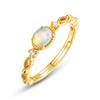 Anel de Opala Sintética Colorida Mágica Vazada Estilo Japonês Luxo Leve para Mulheres Prata de Lei S925 Banhado a Ouro Anel Empilhável Versátil Joia de Nicho