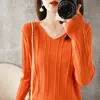 Nova camiseta de verão com cintura alta, decote em V, manga curta, algodão puro, tricô torcido vazado, estilo coreano, versátil, fina, modelagem solta para mulheres