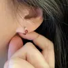 Aretes de plata de ley S925 bañados en oro de 18 quilates, con circonitas de color rojo granate, versátiles para el uso diario, lujo ligero con un toque de alta gama