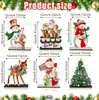 Decoraciones Nuevas Navideñas Transfronterizas Adornos de Letras de Madera Papá Noel Muñeco de Nieve Feliz Navidad Decoraciones de Escritorio