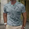 Camisa Polo de Manga Corta para Hombre de Verano Nuevo Transfronterizo, Camisa Polo de Manga Corta con Cuello y Bloques de Color Moderno y Casual