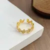 Anel Aberto Feminino Popular Estilo Palácio Retrô Doce e Cool Esmalte com Efeito Gotejante Borboleta Elegante Zircônia Anel de Nicho Celebridade da Internet