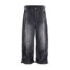 Estilo París Retro Desgastado Negro Hecho a Mano Salpicadura de Tinta 2023m Jeans Baggy Recto Suelto Casual Pantalones de Pierna Ancha