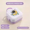 Lancheira infantil plástica de camada dupla, segura para micro-ondas, com múltiplos compartimentos, vedada, design de desenho animado, adequada para estudantes e pode ser usada como caixa de piquenique.