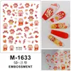 Pegatinas 5D en Relieve para Uñas Año Nuevo 2024 Dragón Chino Tótem Danza del León Fortuna Mahjong Calcomanías Adhesivas para Uñas