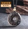Collar con Colgante de Hebilla de la Paz de Obsidiana Hielo Signo del Zodíaco para Hombre Collar para Mujer Año del Zodíaco Tigre Colgante Patronus