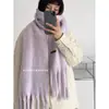 Bufanda de Mohair de Color Puro Oversize Nueva para Mujer Otoño e Invierno Gruesa Cálida de Gama Alta para Mujer Venta al por Mayor