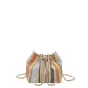 Bolso Cubo Tejido Colorido Texturizado 2026 Verano Nueva Moda Cadena Dulce Diseño Versátil Bolso de Hombro Cruzado