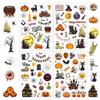 Pegatina de Calabaza Láser Transfronteriza con Purpurina Impermeable para Niños Decoración de Fiesta de Calaveras y Murciélagos Pegatina de Halloween