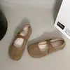 Zapatos de Verano 2026 Nuevos Retro de un Solo Color Transpirables Suela Suave Punta Dividida Correa Cruzada Zapatos Mary Jane Planos de Ballet Casuales para Mujer