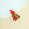 Borlas de Fio de Algodão Curtas e Gorduchas Estilo Xizang, Borlas de Nó Chinês, Borlas Multicoloridas, Borlas Penduradas Estilo Étnico, Acessórios Versáteis Atacado