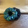 Scrunchie Elegante Estilo Francês com Estampa de Bolinhas Finas Elástico para Pão de Cabelo Versátil Elástico de Cabelo para Rabo de Cavalo Corda de Cabelo