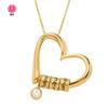 Collar de Corazón Transfronterizo con Grabado de Diamante, Collar DIY con Nombre de Familia en Forma de Corazón, Fabricante de Regalos de Navidad