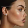 Pendientes Transfronterizos de Plata de Ley S925 con Moissanita para Mujer, Un Quilate, Brillantes, de Alta Gama, Pendientes de Moda Europeos y Americanos, Pendientes de Lujo Ligero