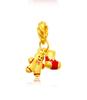 Cuentas de Transferencia de Manzana Chapadas en Oro Latón Pulido Pulsera de Alce Femenina Muñeco de Nieve Estrella Dorada de Cinco Puntas Pulsera Navideña 3D